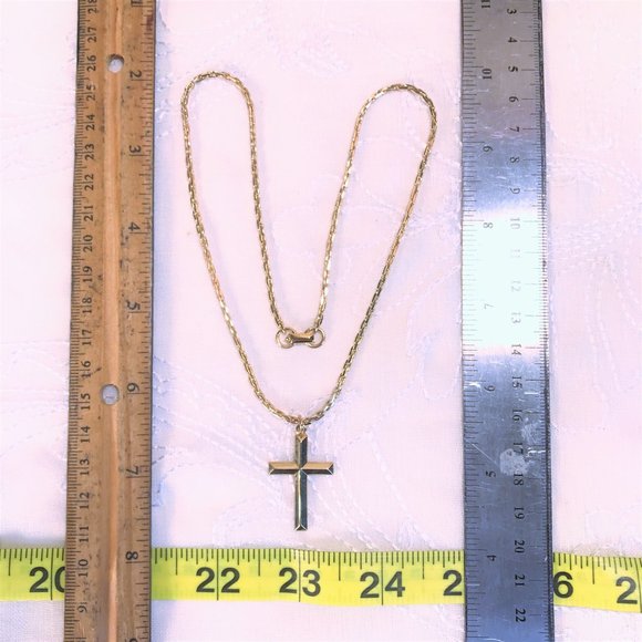4 Pc Necklace Set Christian Cross God Jesus Church Silver & Gold Tone Rhinestone - Picture 8 of 11